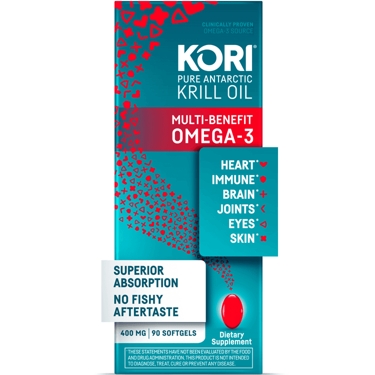 Kori Krill Superior Absorption Vs Fish Oil, Omega-3 Supplement For Heart, Brain, Joint, Eye, Skin & Immune Health, Softgels