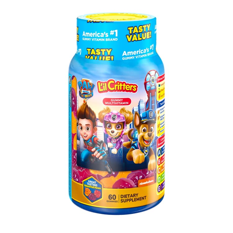 L'Il Critters Paw Patrol Gummy Multivitamins For Kids, Cherry, Orange And Blueberry Flavors, 60 Gummies