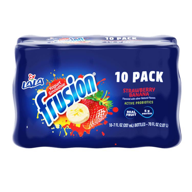 Lala Frusion Fruit Yogurt Smoothie Drink With Protein, Strawberry Banana, Plastic