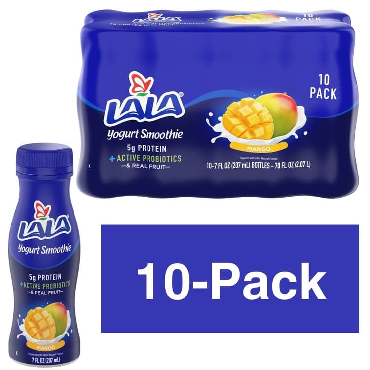 Lala Probiotic Yogurt Smoothie Drink With Protein, Tropical Mango, Plastic