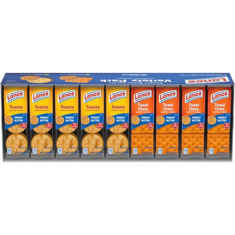 Lance Peanut Butter Lovers Sandwich Crackers Variety Pack (Toasty And Toastchee Peanut Butter