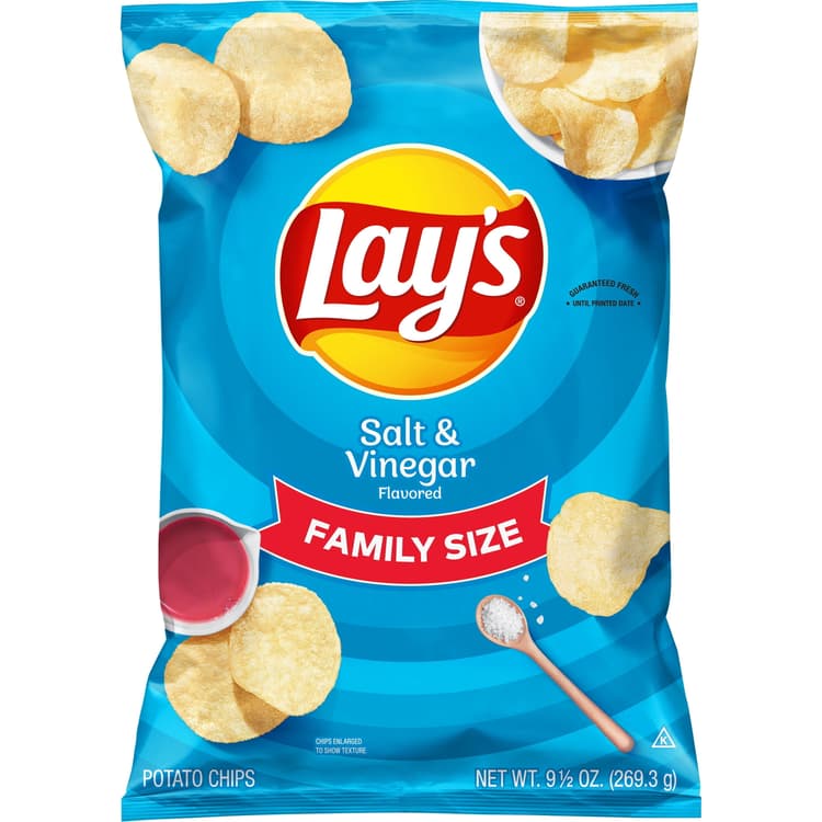 Lay'S Family Size Salt & Vinegar Flavored Potato Chips