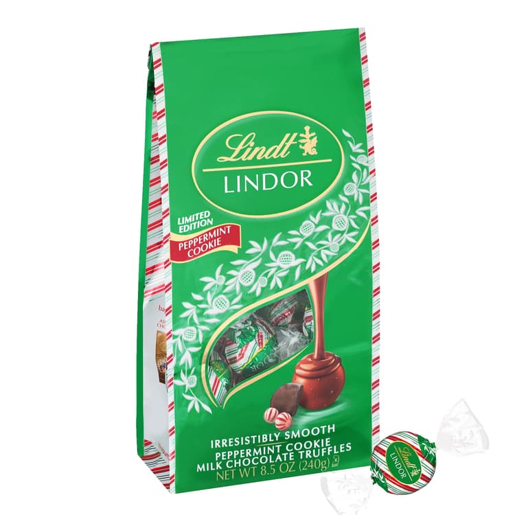 Lindt Lindor Peppermint Cookie Milk Chocolate Truffles