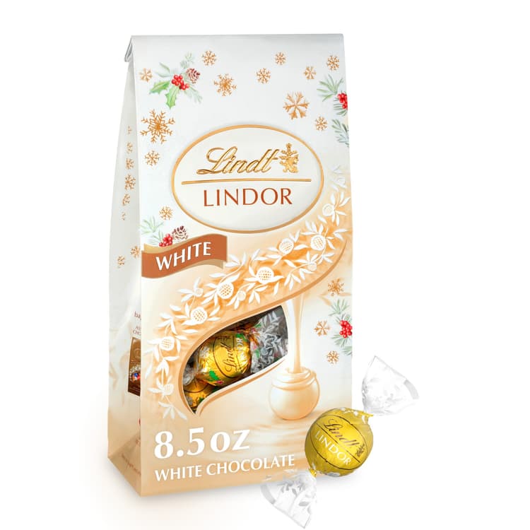Lindt Lindor Holiday White Chocolate Candy Truffles