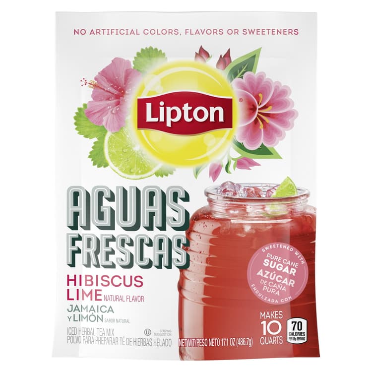 Lipton Herbal Tea Mix, Hibiscus Lime, Iced
