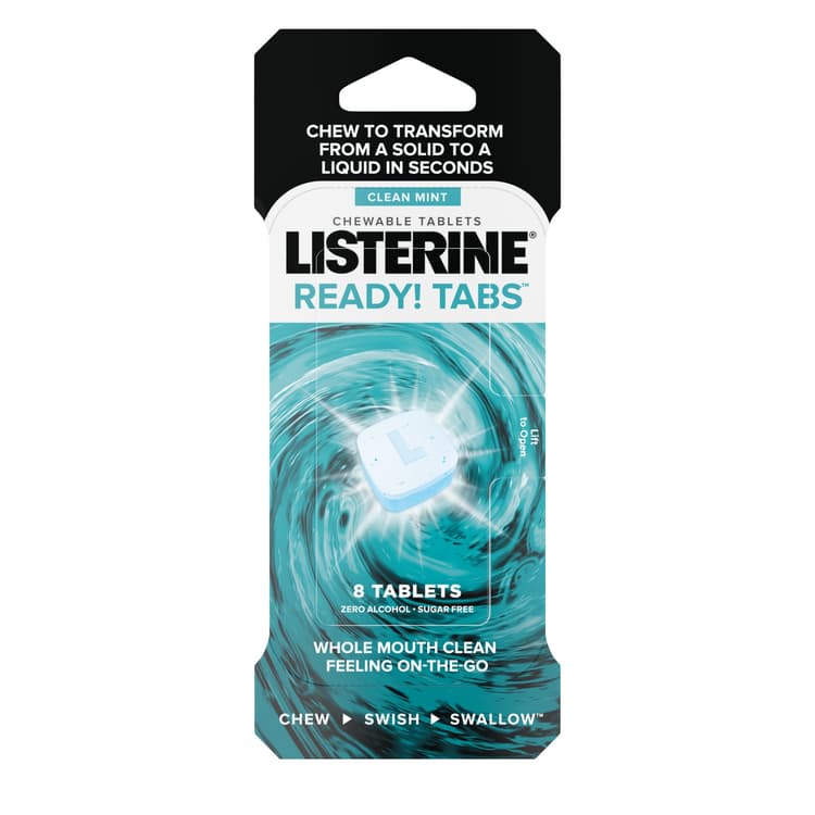 Listerine Ready! Tabs Chewable Mint Tablets, Clean Mint Flavor