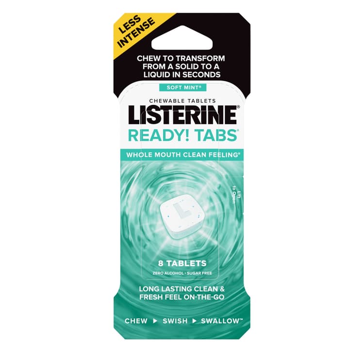 Listerine Ready! Tabs Chewable Tablets With Soft Mint Flavor