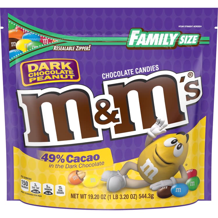 M&M'S Peanut Dark Chocolate Candy- Family Size
