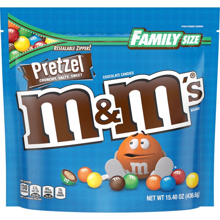 M&M'S Pretzel Milk Chocolate Candy, Family Size