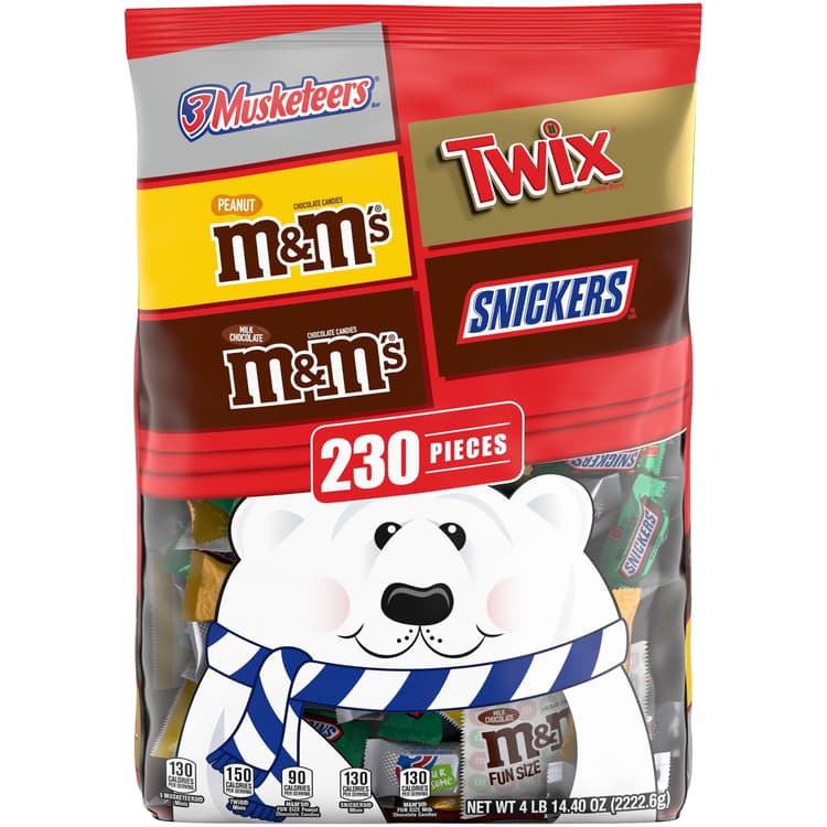 M&M'S, Snickers, Twix & 3 Musketeers Christmas Chocolate Candy Bars