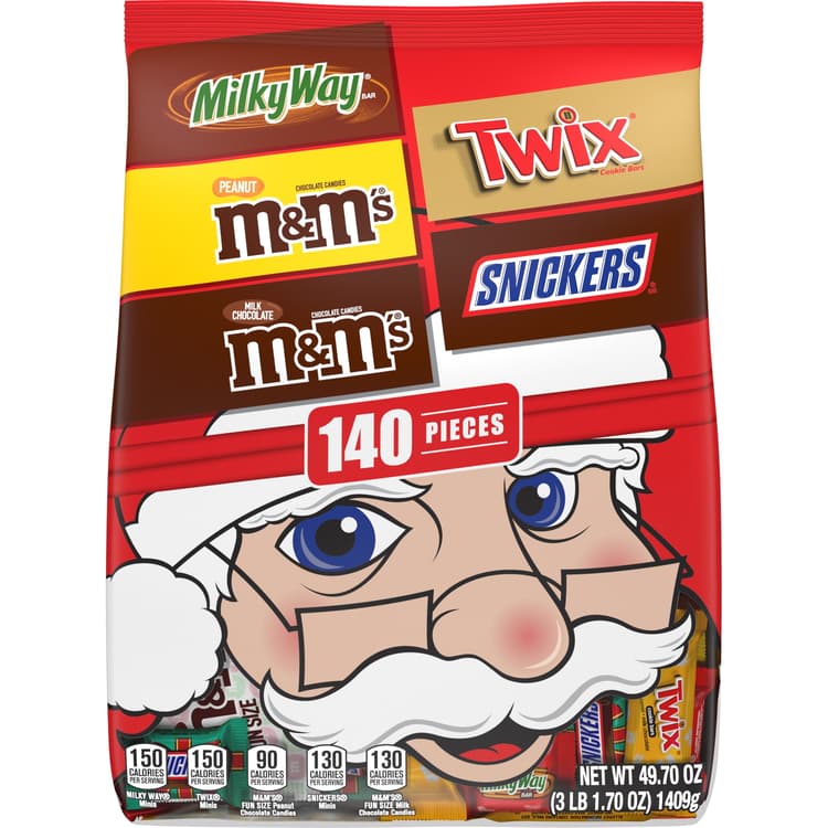 M&M'S, Snickers & Twix & Milky Way Milk Chocolate Christmas Candy Variety