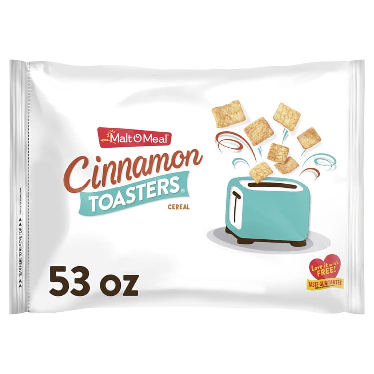 Malt-O-Meal Cinnamon Toasters Breakfast Cereal, Cinnamon Cereal Squares, Resealable Cereal Bag