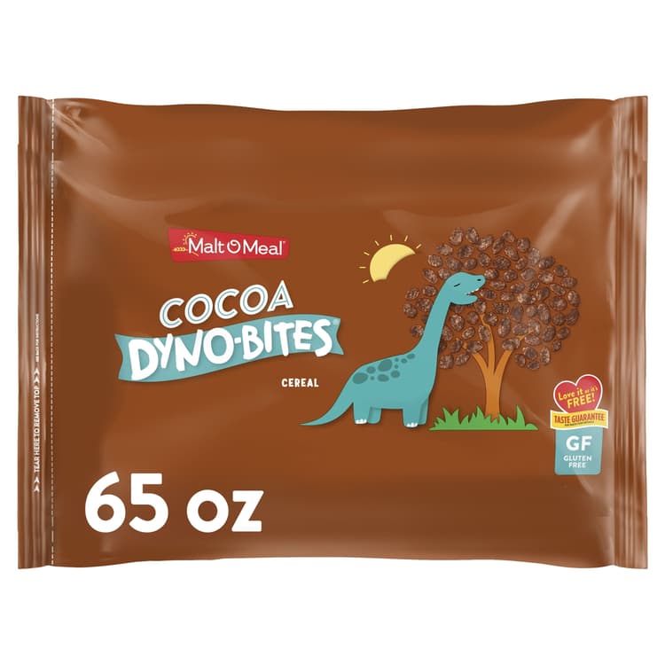 Malt-O-Meal Cocoa Dyno Bites Gluten Free Breakfast Cereal, Resealable Cereal Bag