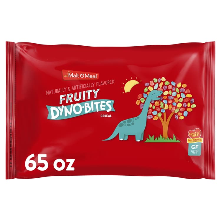 Malt-O-Meal Fruity Dyno Bites Cereal Breakfast Cereal, Resealable Cereal Bag