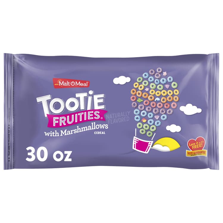 Malt-O-Meal Tootie Fruities Cereal With Marshmallows, Fruity Breakfast Cereal, Resealable Cereal Bag
