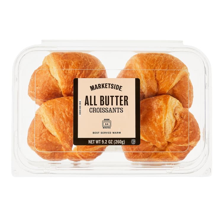 Marketside All Butter Whole Croissants, Clamshell, Shelf Stable