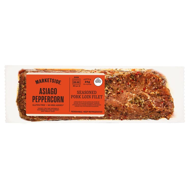 Freshness Guaranteed Asiago Peppercorn Fresh Seasoned Pork Loin Filet, 1.