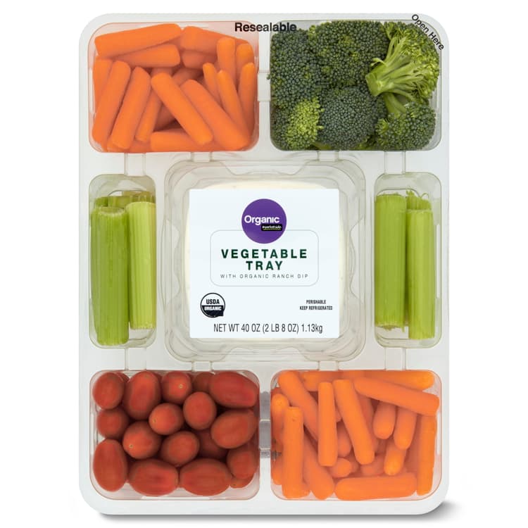 Marketside Organic Fresh Whole Vegetable Tray With Organic Ranch Dip