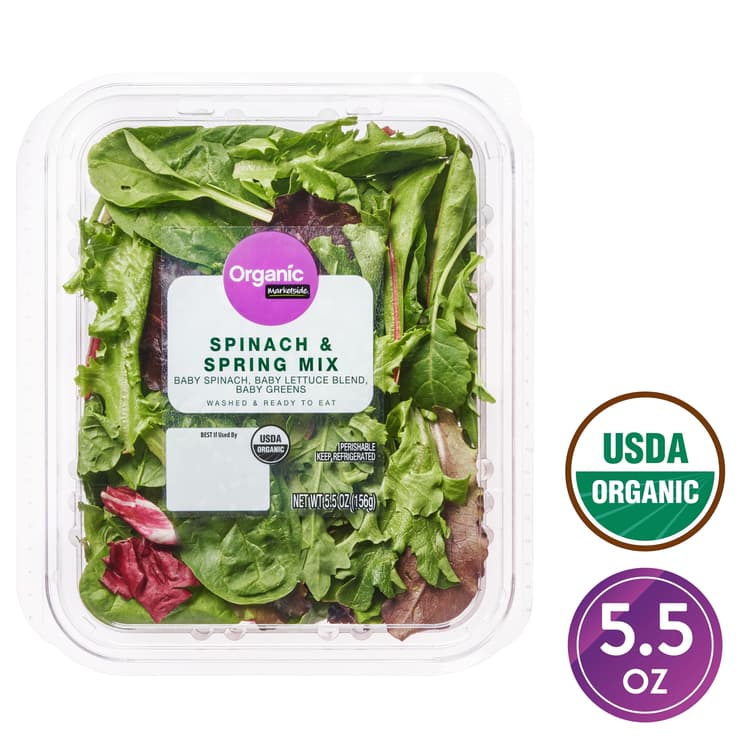 Marketside Organic Spinach And Spring Mix Salad Blend, Clam Shell, Fresh
