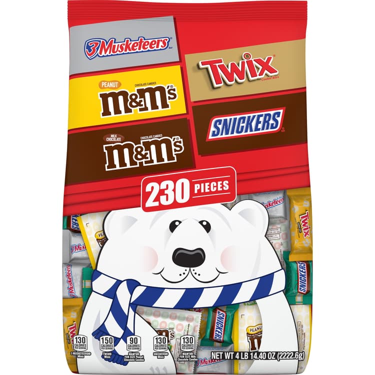 Mars Kisses White Creme With Peppermint Candy Holiday Candy Cane Bag