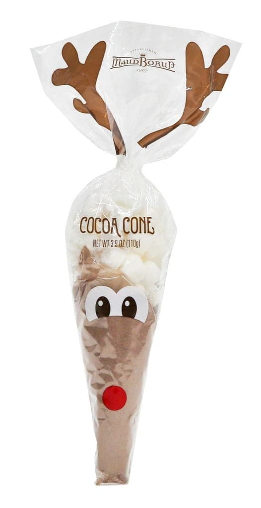 Maud Borup Reindeer Cocoa Cone With Mini Marshmallows, Seasonal Holiday Treat & Gift
