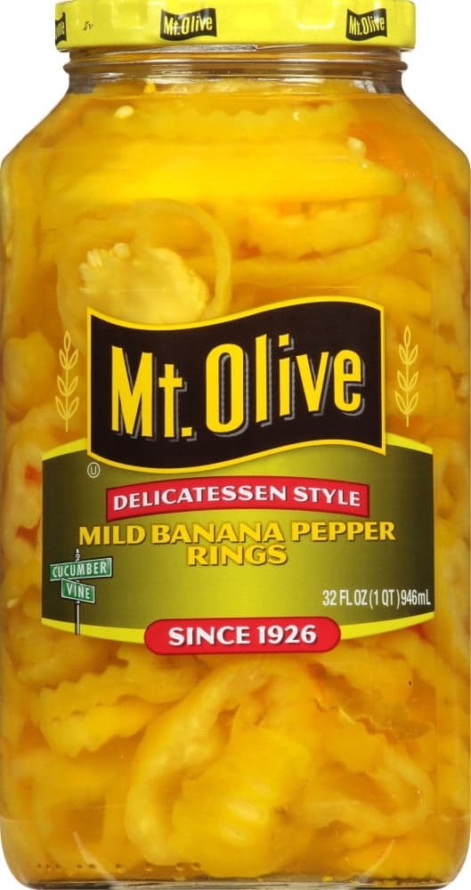 Mt. Olive Delicatessen Style Pepper Rings Banana Mild