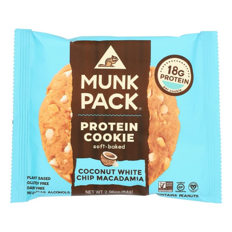 Munk Pack Protein Cookie, Coconut White Chip Macadamia With Peanuts