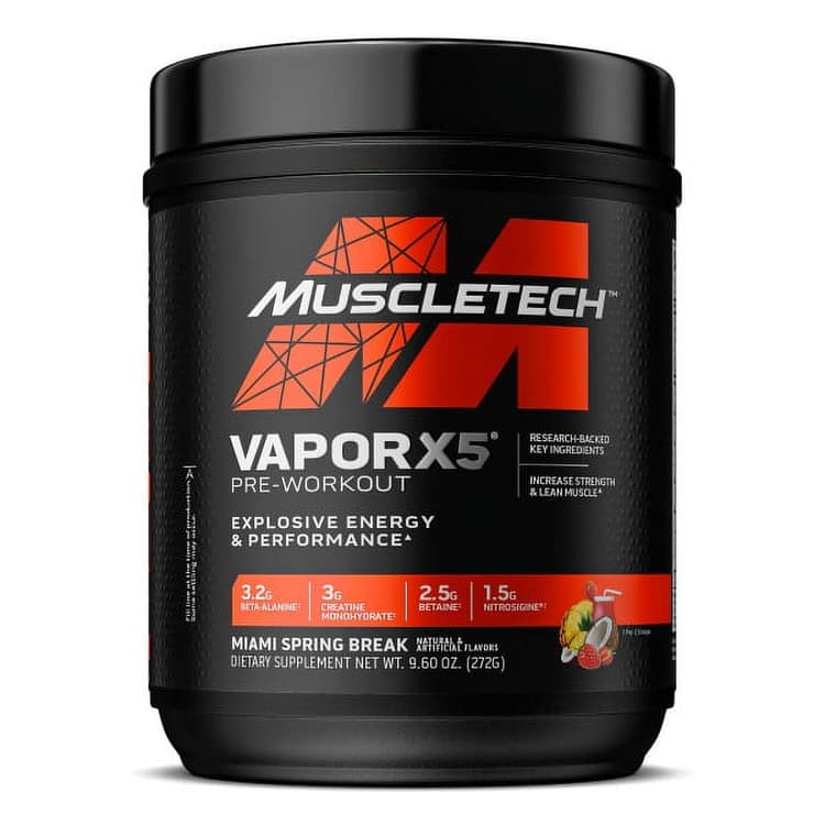 Muscletech Vapor X5 Pre-Workout Powder Explosive Energy, Miami Spring Break