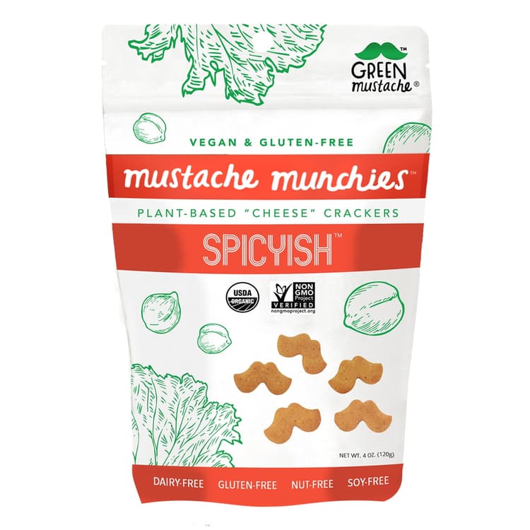 Green Mustache Crackers Vegan Spicyish