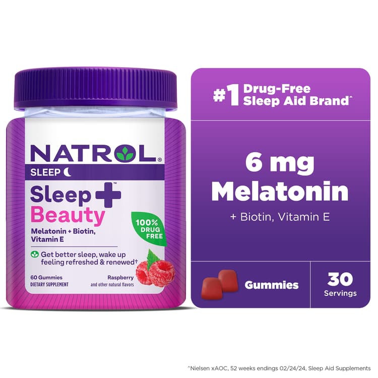 Natrol Sleep + Beauty, Sleep, Raspberry, Gummies