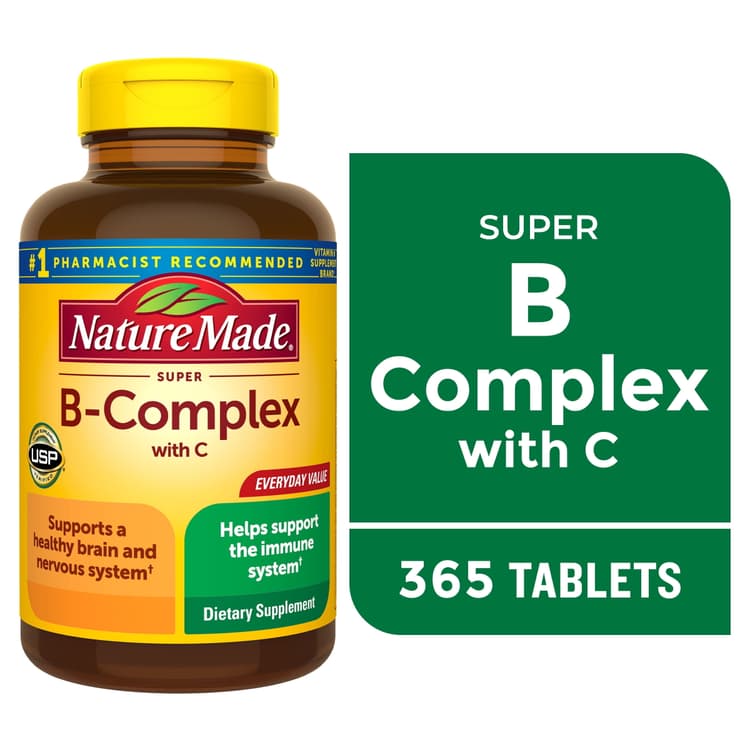 Nature Made Super B Complex With Vitamin C And Folic Acid Tablets, Dietary Supplement