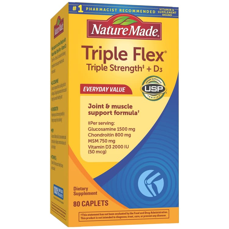 Nature Made Tripleflex Triple Strength Caplets With Vitamin D3, For Joint Support
