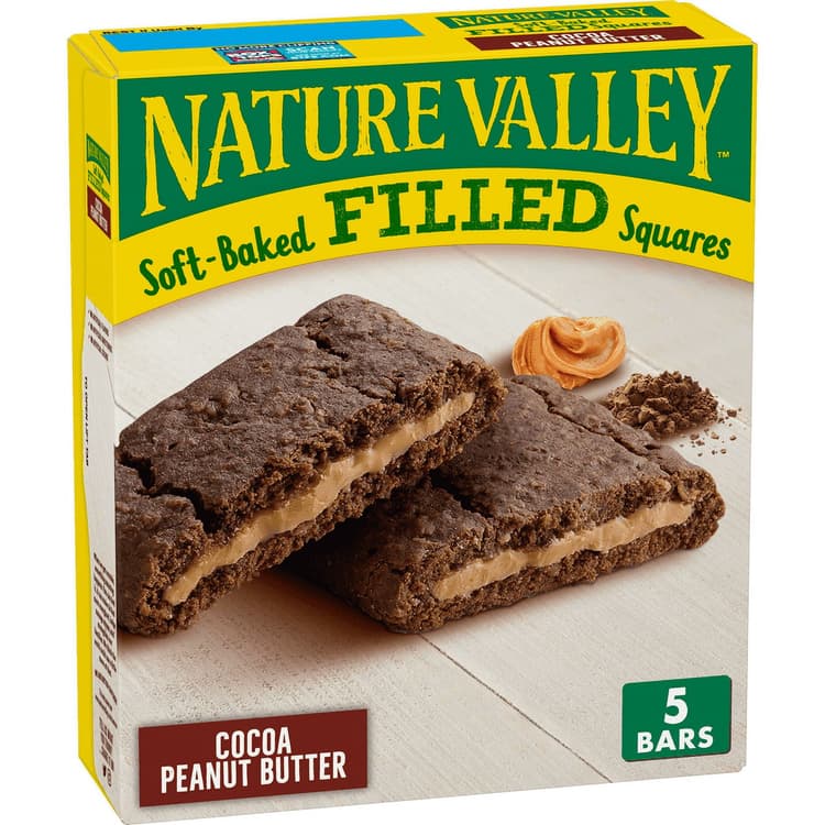 Nature Valley Squares, Filled, Cocoa Peanut Butter, Soft-Baked