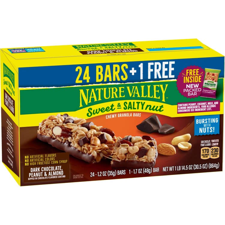 Nature Valley Sweet & Salty Chocolate Peanut & Almond, + Free Packed Bar