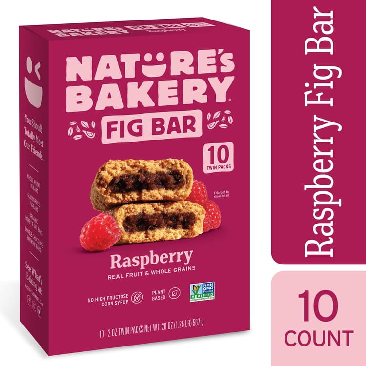 Nature'S Bakery, Raspberry Fig Bars, 10 Twin