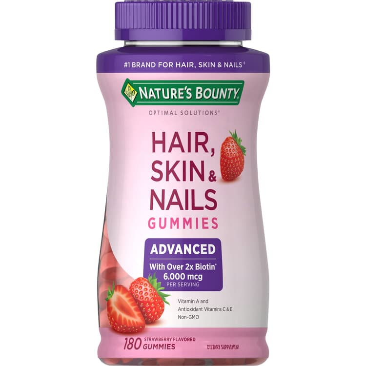 Nature'S Bounty Advanced Hair, Skin & Nails Gummies Strawberry 180 Gummies
