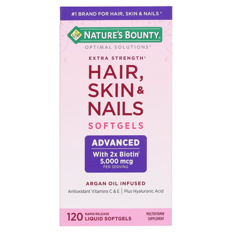 Nature'S Bounty Optimal Solutions Advanced Hair, Skin And Nail Biotin & Vitamins A, C, & E Softgels