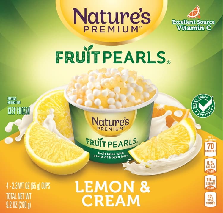 Nature'S Premium Fruit Pearls, Fruit Snack, Lemon & Cream