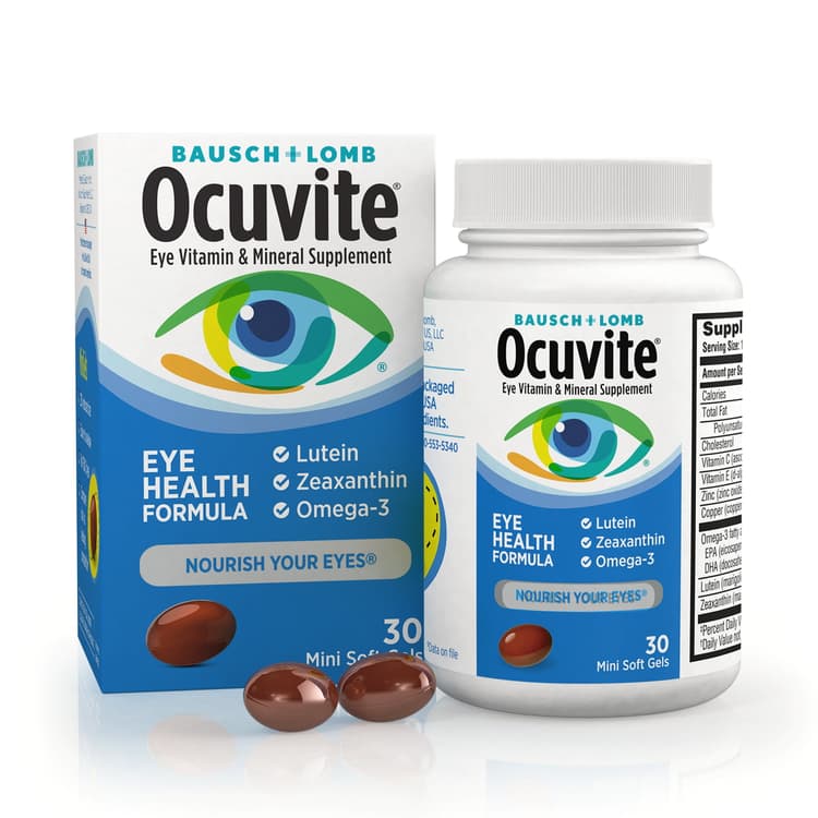 Ocuvite? Eye Health Formula Eye Vitamin & Mineral Supplement, 30 Soft Gels