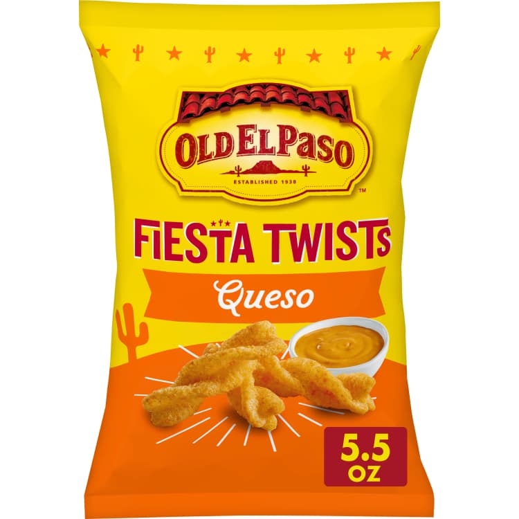 Old El Paso Fiesta Twists, Queso Cheese, Crispy Corn Snacks