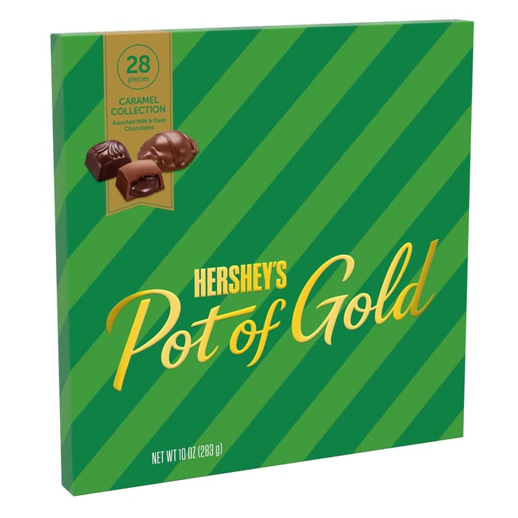 Pot Of Gold Assorted Chocolate And Caramel Candy, Christmas Gift