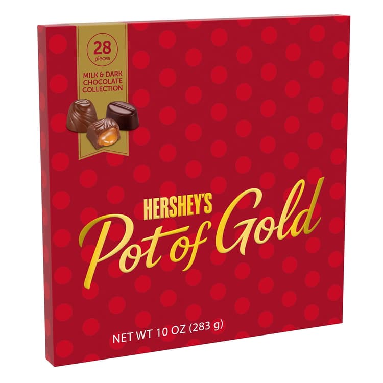 Pot Of Gold Milk And Dark Chocolate Christmas Candy Assortment Box