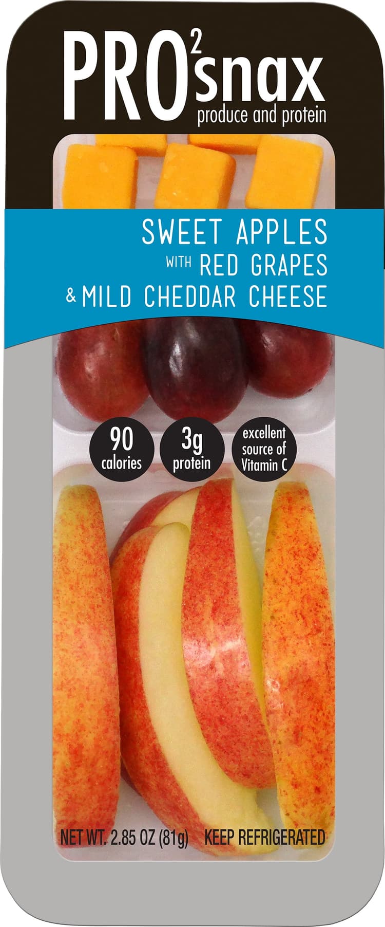 Pro2Snax Sweet Apples With Red Grapes & Mild Cheddar Cheese
