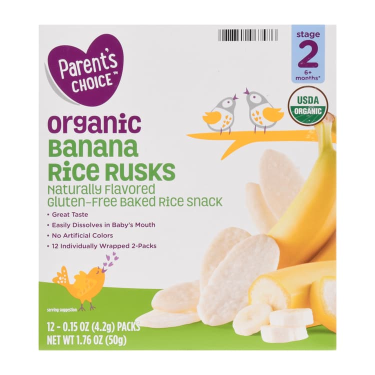 Parents Choice Baby Rice Rusks - Banana