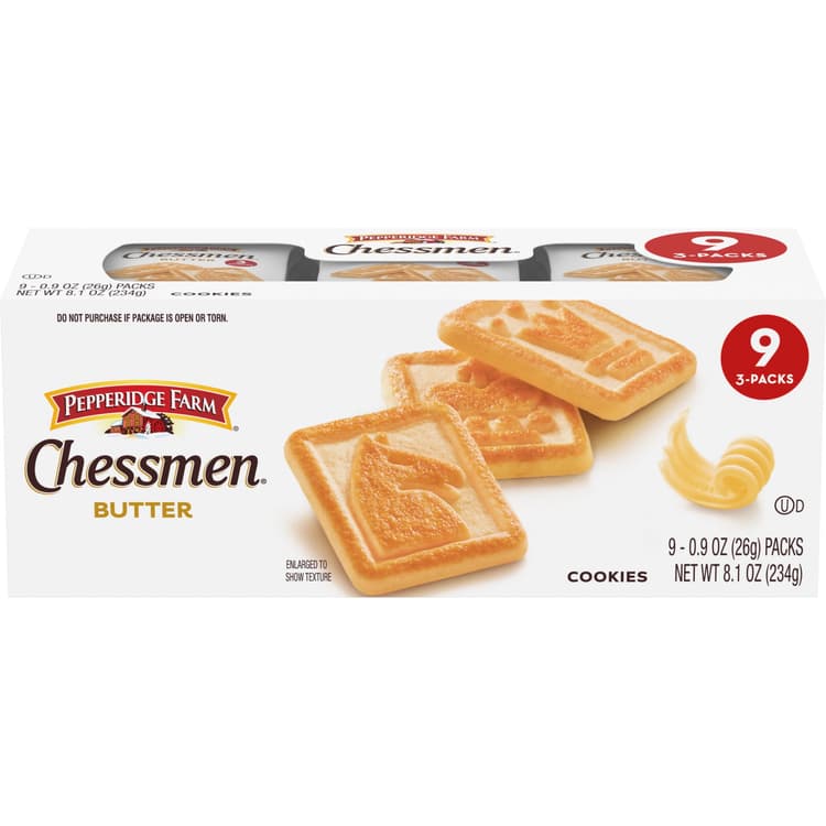 Pepperidge Farm Chessmen Butter Cookies, 3 Cookies Per