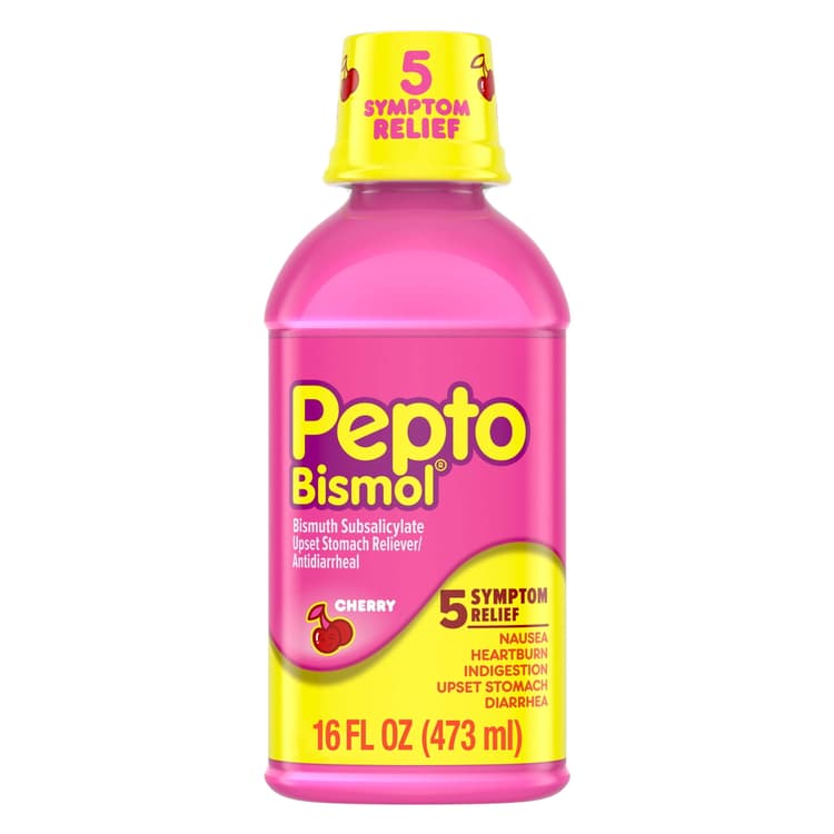 Pepto Bismol Liquid, Upset Stomach & Diarrhea Relief, Over-The-Counter Medicine, Cherry