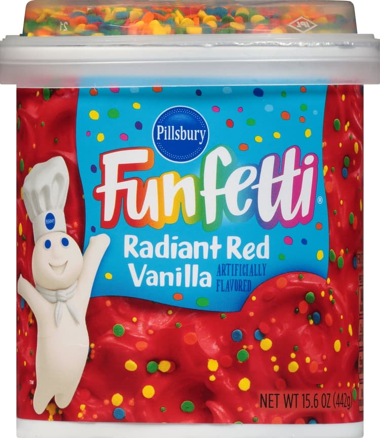 Pillsbury Funfetti Radiant Red Vanilla Frosting, Tub