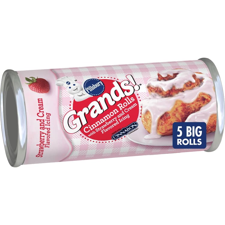 Pillsbury Grands! Cinnamon Rolls With Strawberry & Cream Flavored Icing