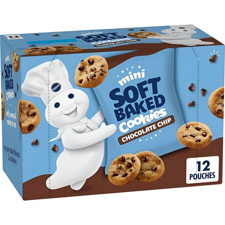 Pillsbury Mini Soft Baked Cookies, Chocolate Chip, Snack Bags