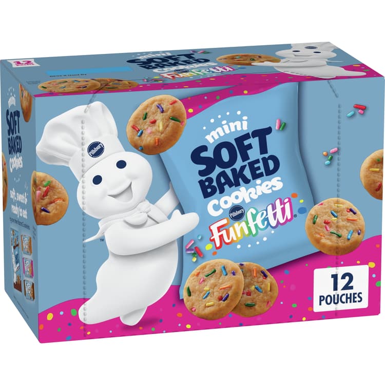 Pillsbury Mini Soft Baked Cookies, Confetti, Snack Bags